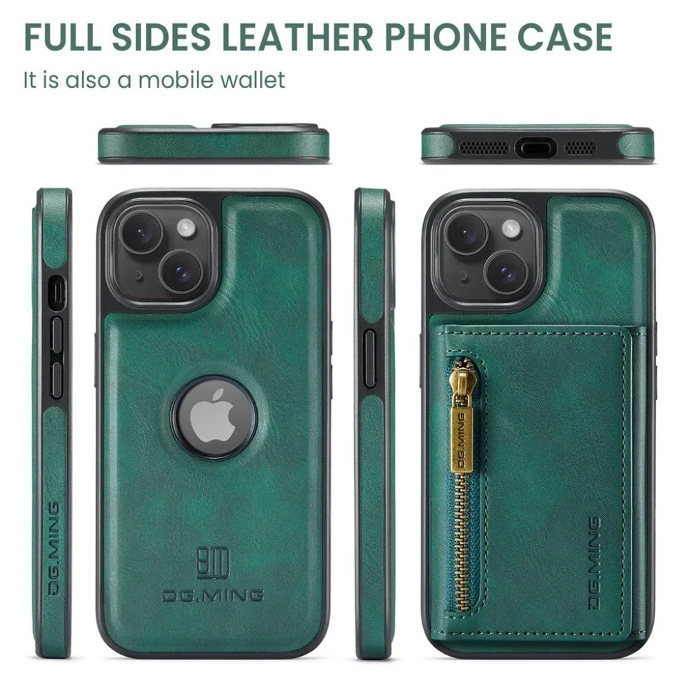 DG.MING M5 Series Magnetic 2-in-1 Wallet Leather Phone Case For iPhone 13 ProMax